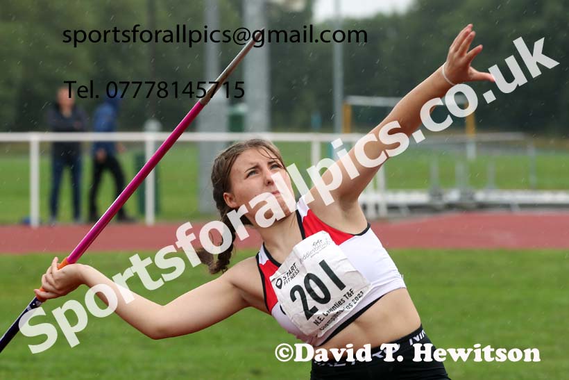 Women and Girls javelin, 2021 North Eastern Track and Field Champs., Middesbrough. Photo: David T. Hewitson/Sports for All Pics